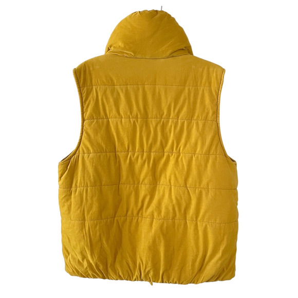 PILCRO AND THE LETTERPRESS Size Medium Mustard Yellow Corduroy Snap Puffer Vest - Picture 4 of 8